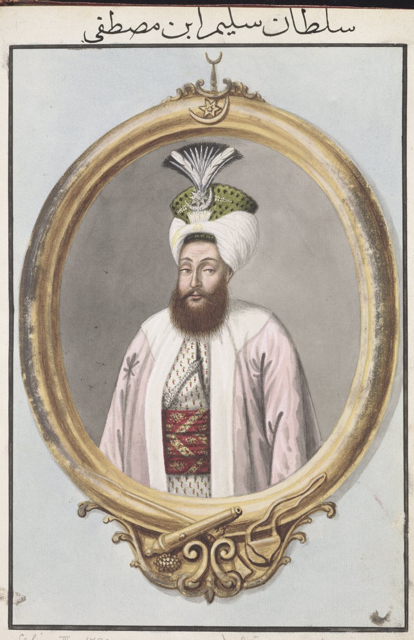 Selim III (1761–1808) Sultan 1789–1807, från ”En serie porträtt av Turkiets kejsare” av John Young