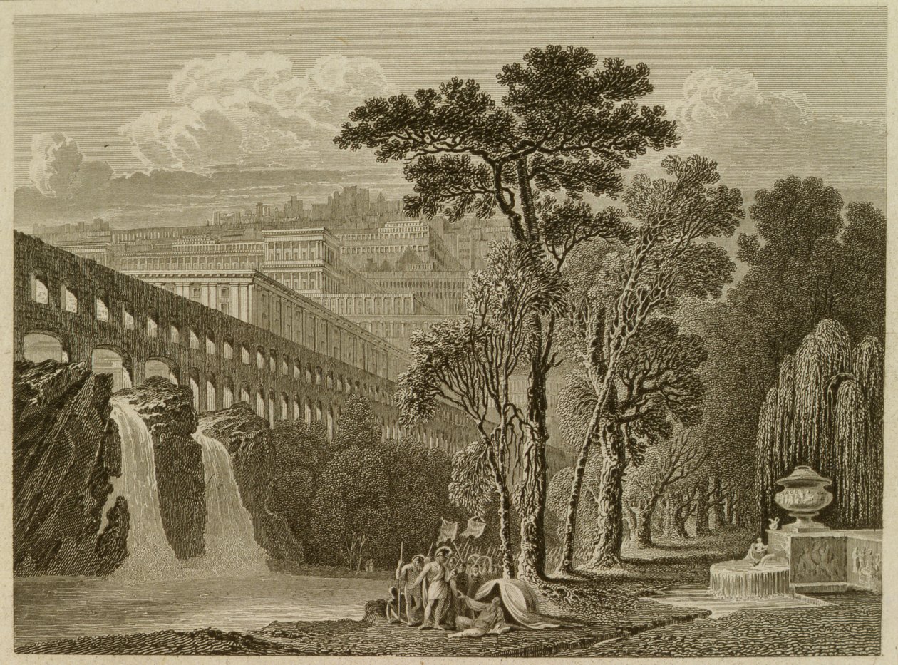 Alexander och Diogenes, graverad av Edward Francis Finden (1791-1857) av John after Martin