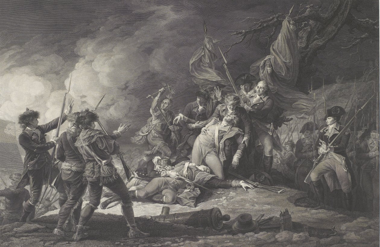 General Montgomerys död, i attacken av Quebec, december 1775, 1798 av John after Trumbull