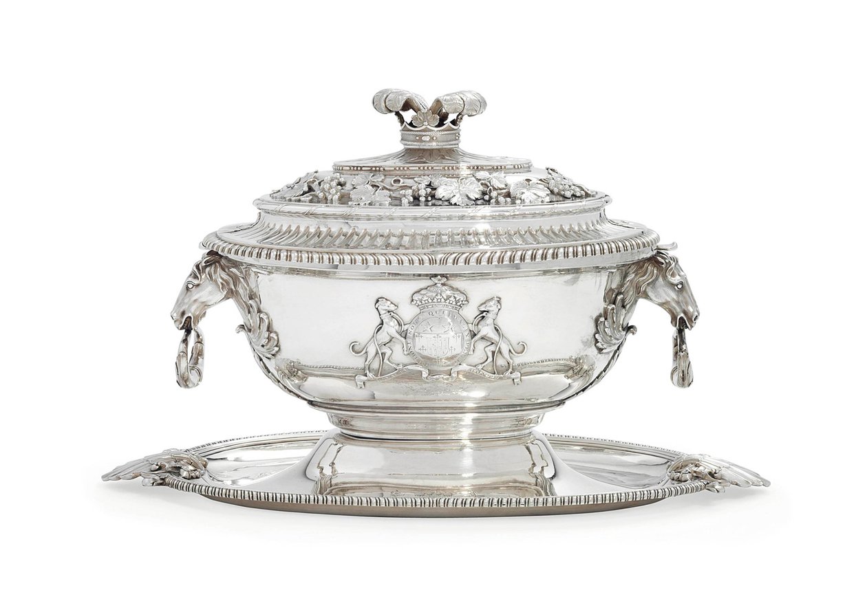 George III soppterrin, lock, ställ och foder av John and Wakelin Edward (c.1716–84) Parker