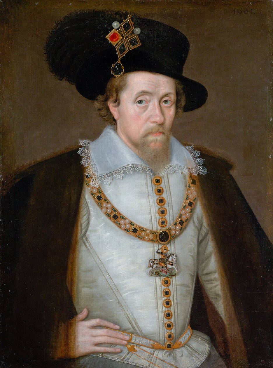 James VI och I, 1566 - 1625, kung av Skottland 1567 - 1625, kung av England och Irland 1603 - 1625 av John de Critz