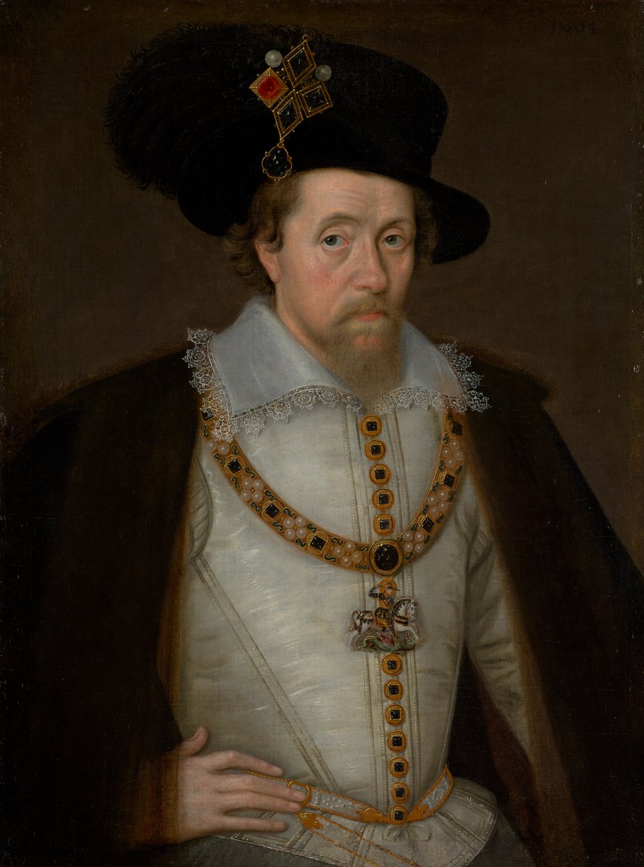 James VI och I, 1566 - 1625, kung av Skottland 1567 - 1625, kung av England och Irland 1603 - 1625 av John de Critz