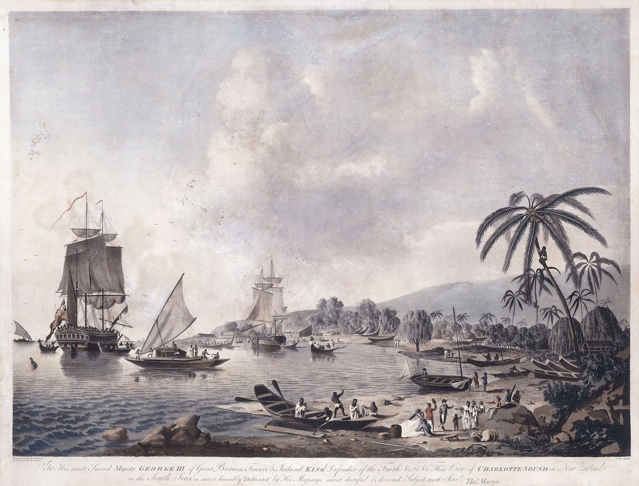 Utsikt över Matavai Bay, Tahiti, 1787 av John the Younger Cleveley