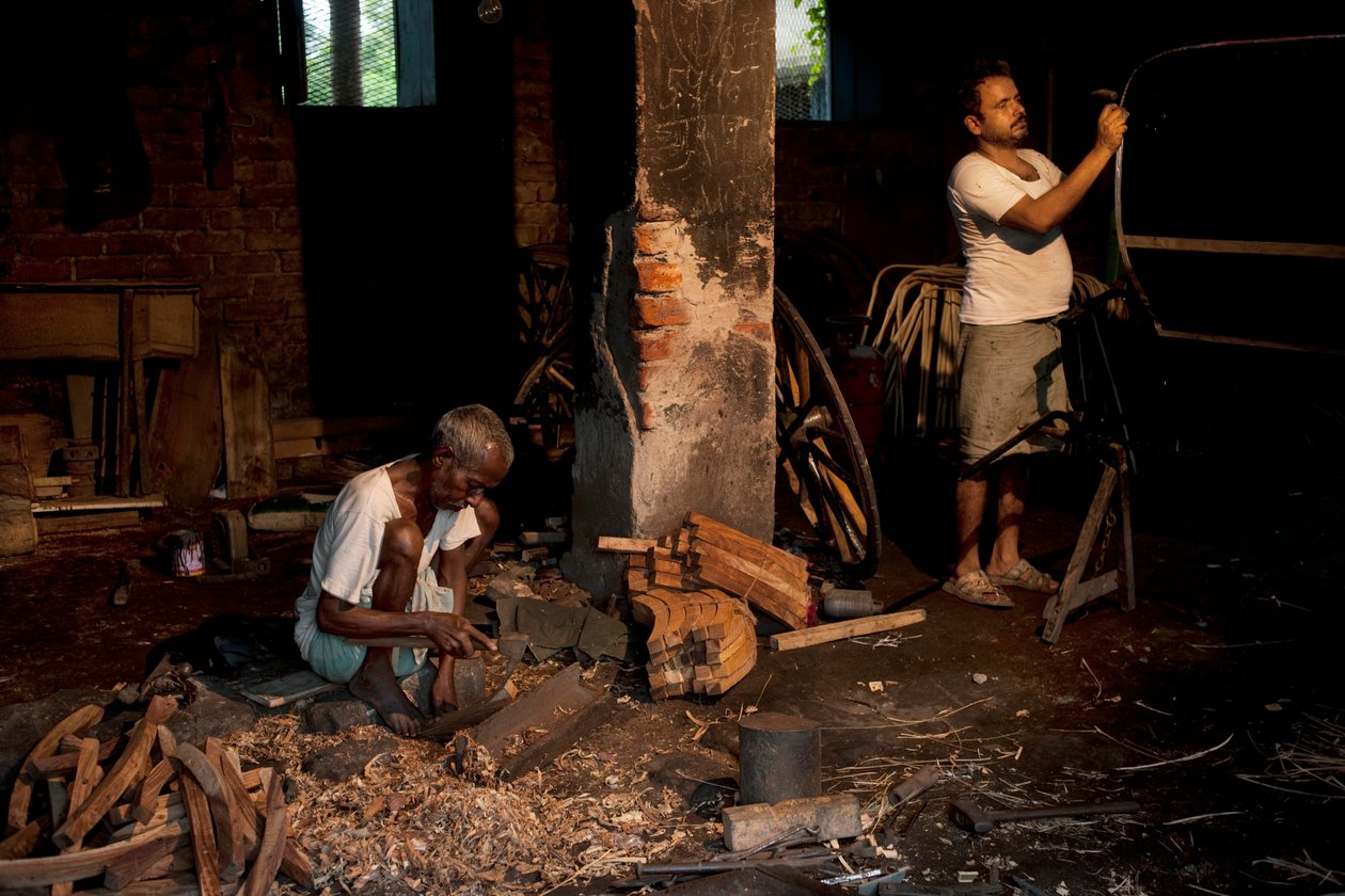 Rickshaw-dragare, Kolkata, 2009 (foto) av Jon Nicholson