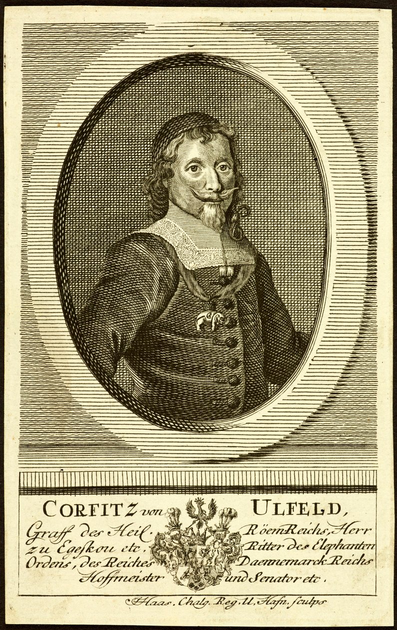 Porträtt av Corfitz Ulfeldt 1606-1664. av Jonas Haas