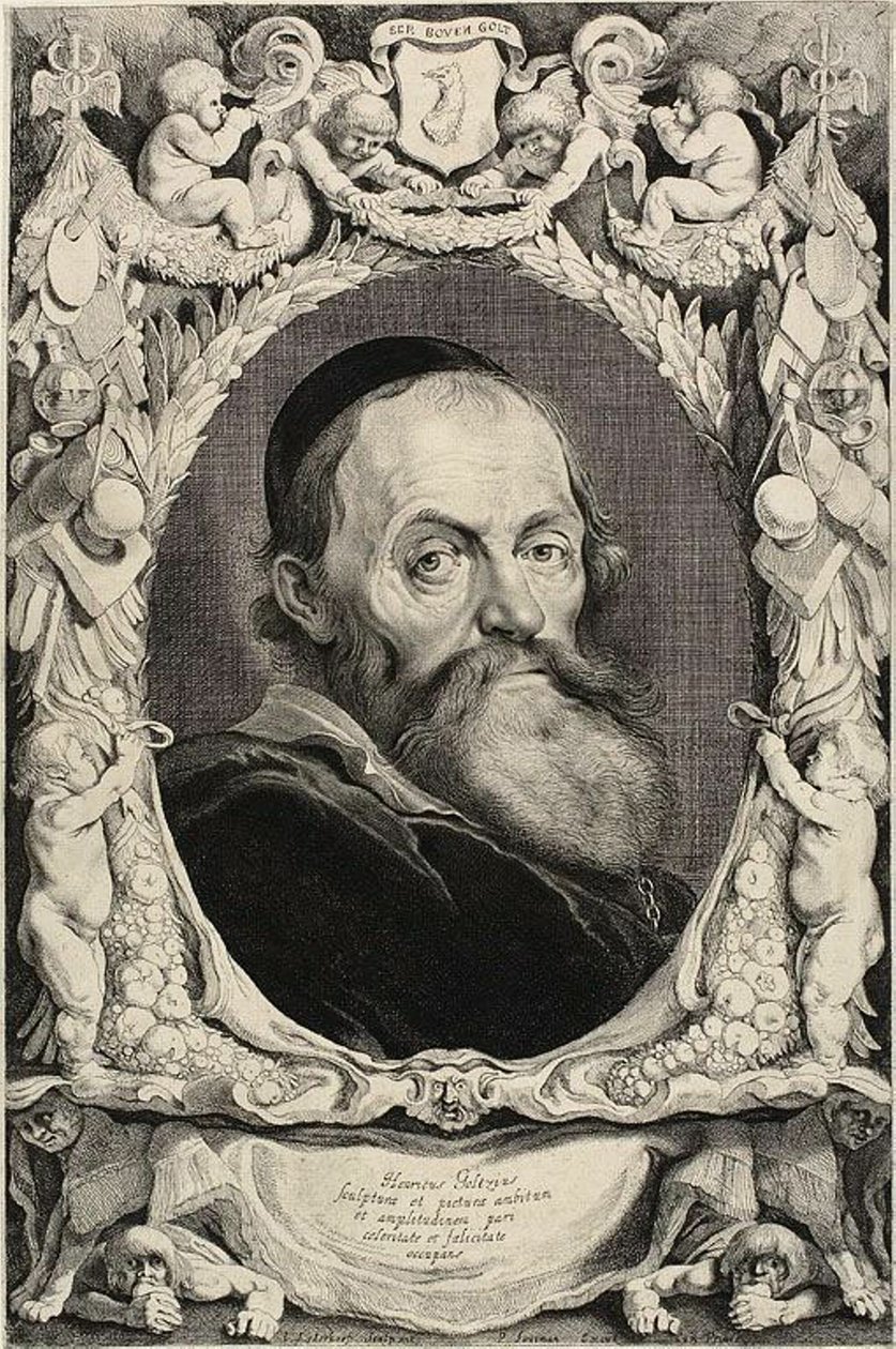 Porträtt av Hendrik Goltzius av Jonas Suyderhoef