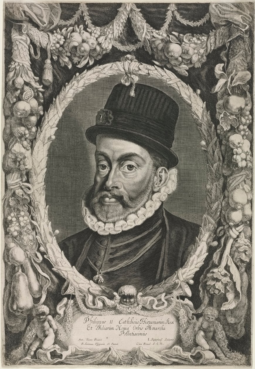 Porträtt av Filip II, kung av Spanien, 1644. av Jonas Suyderhoef
