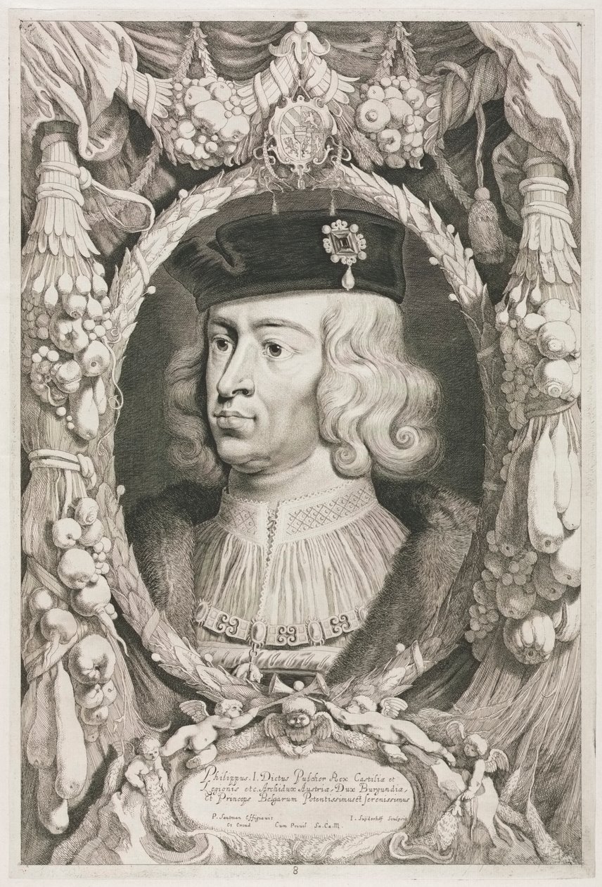 Hertigarna av Bourgogne: Nr 8. Porträtt av Philippe I (den stilige) av Kastilien av Jonas Suyderhoef