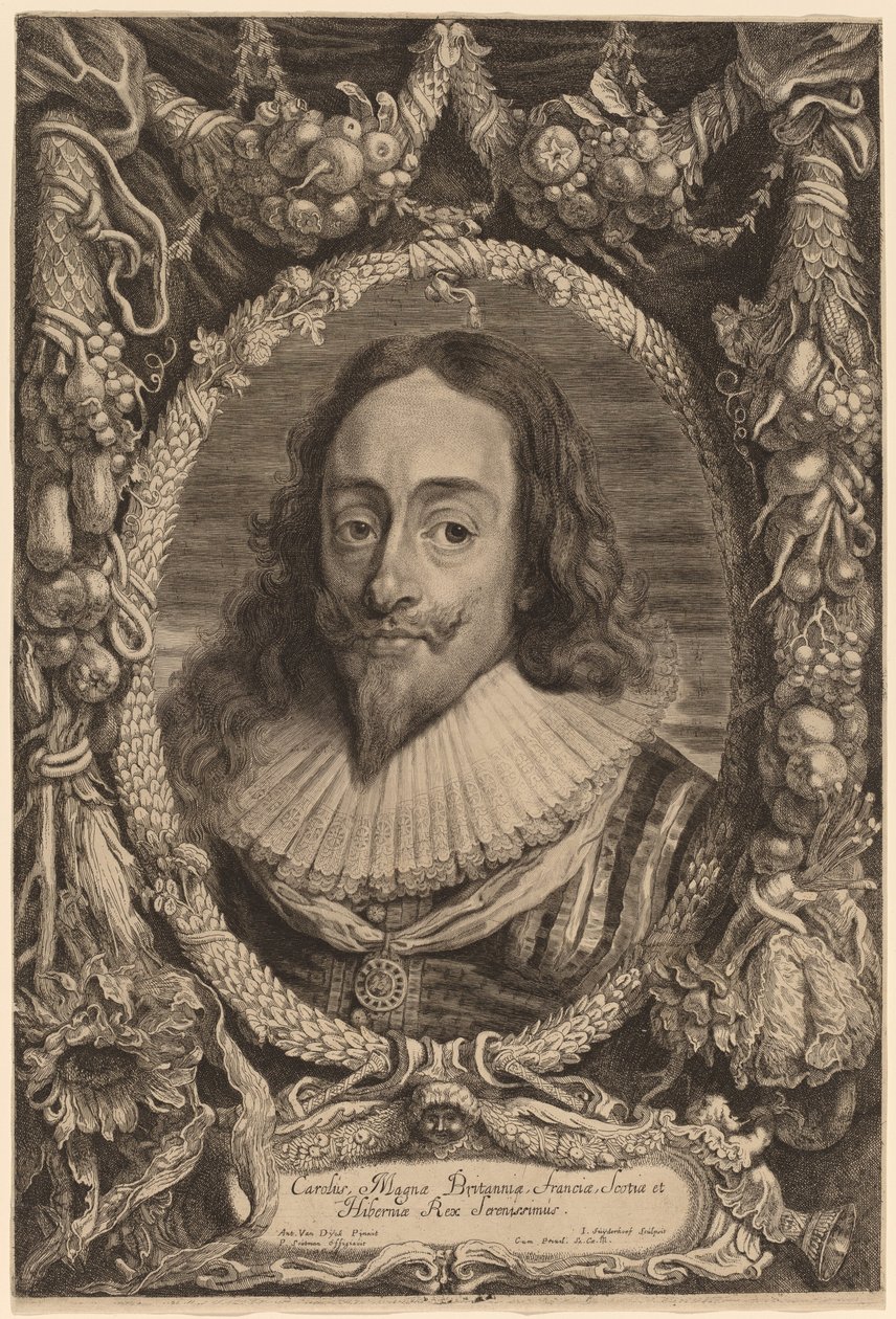 Charles I, kung av England av Jonas Suyderhoff after Sir Anthony van Dyck