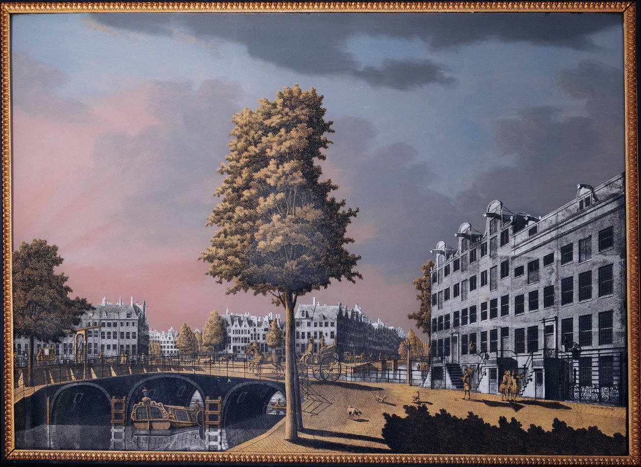 En utsikt över Herengracht med utsikt över Binnenamstel och Nieuwe Herengracht, Amsterdam, 1776 av Jonas Zeuner