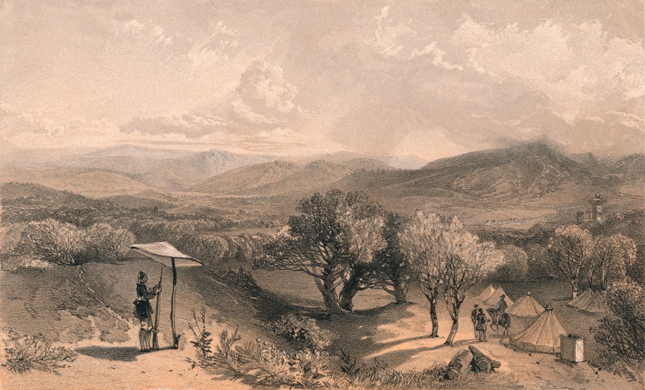 "Baidardalen, bakifrån Petroskis villa, blickar österut", 1856 av Jonathan Needham