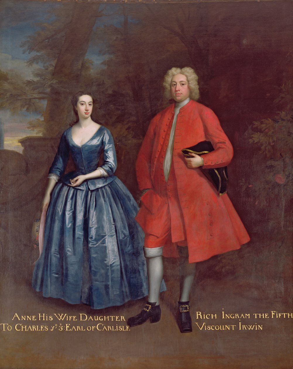 Porträtt av Rich, 5:e Viscount Irwin and his Wife Anne, ca 1715-20 (olja på duk) av Jonathan Richardson