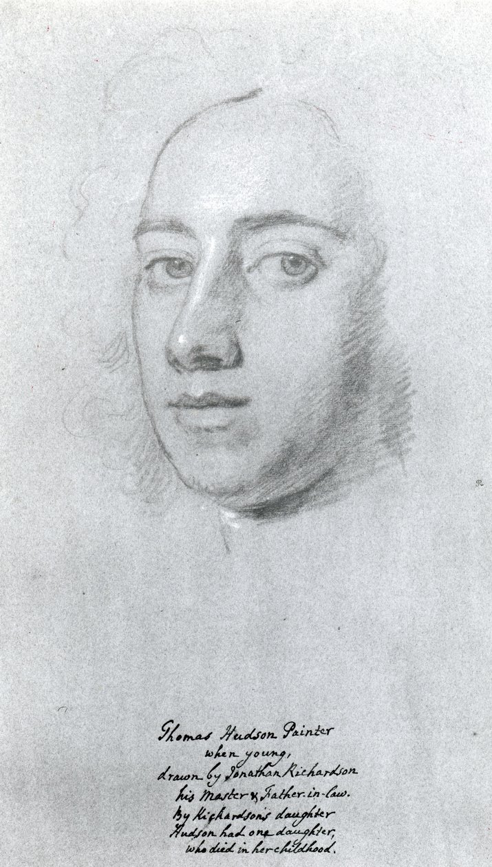 Thomas Hudson (1701-79) (krita på papper) av Jonathan Richardson