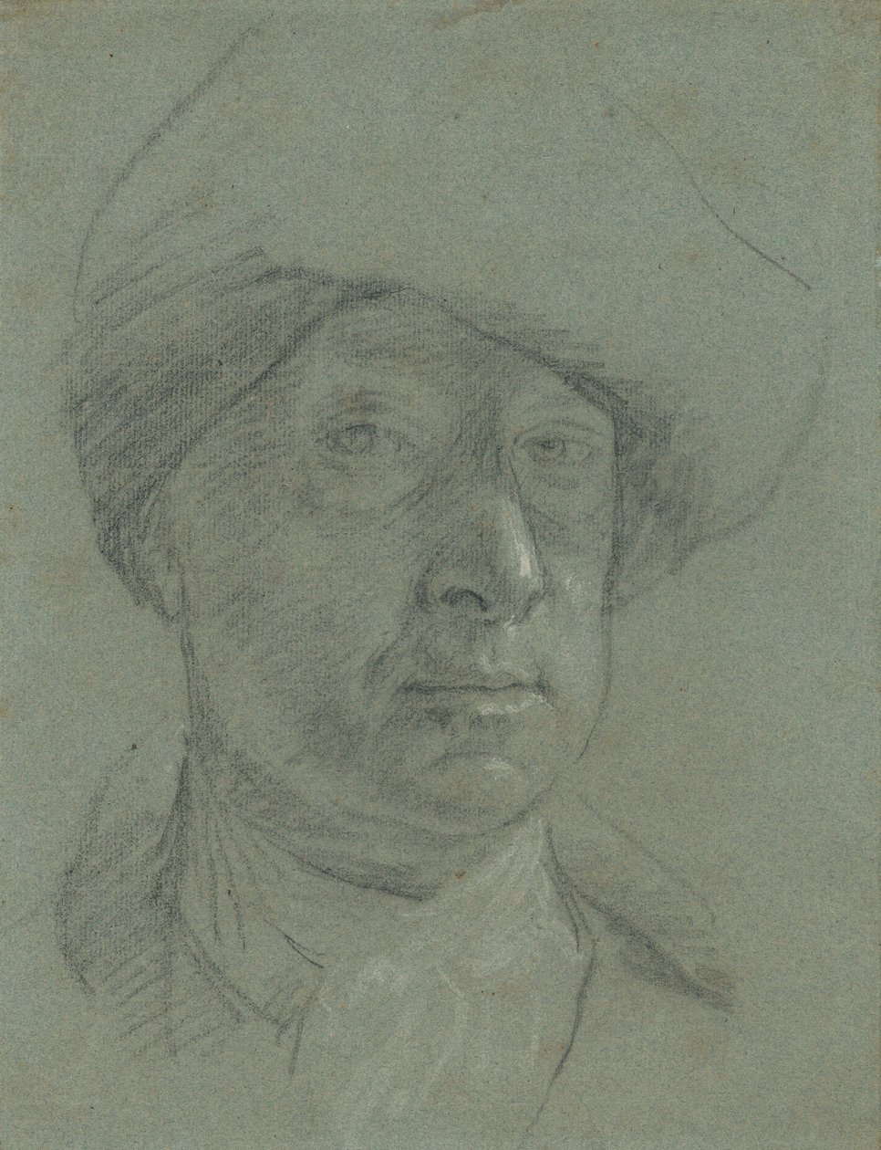 Självporträtt med hatt av tyg av Jonathan Richardson the Elder