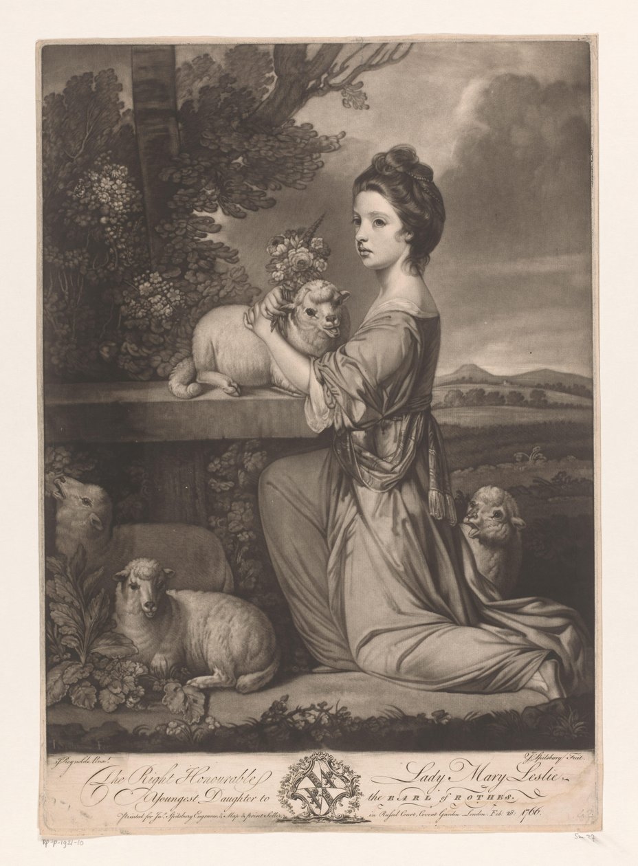 Porträtt av Mary Leslie The Right Honorable Lady Mary Leslie (titel på objekt) av Jonathan Spilsbury