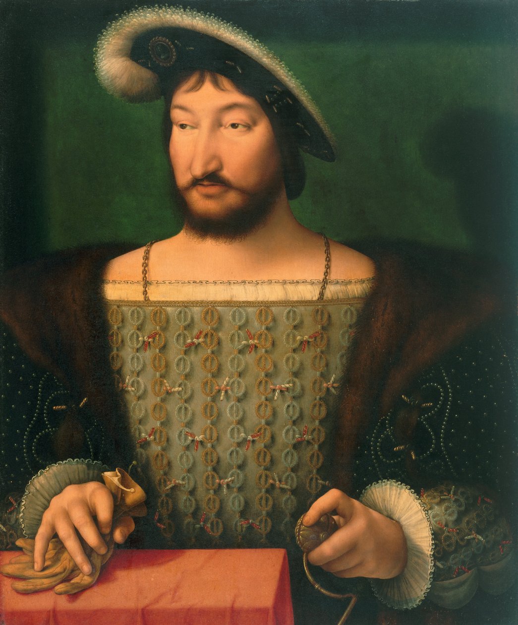 Porträtt av Francis I, kung av Frankrike (ca. 1532-1533) av Joos van Cleve
