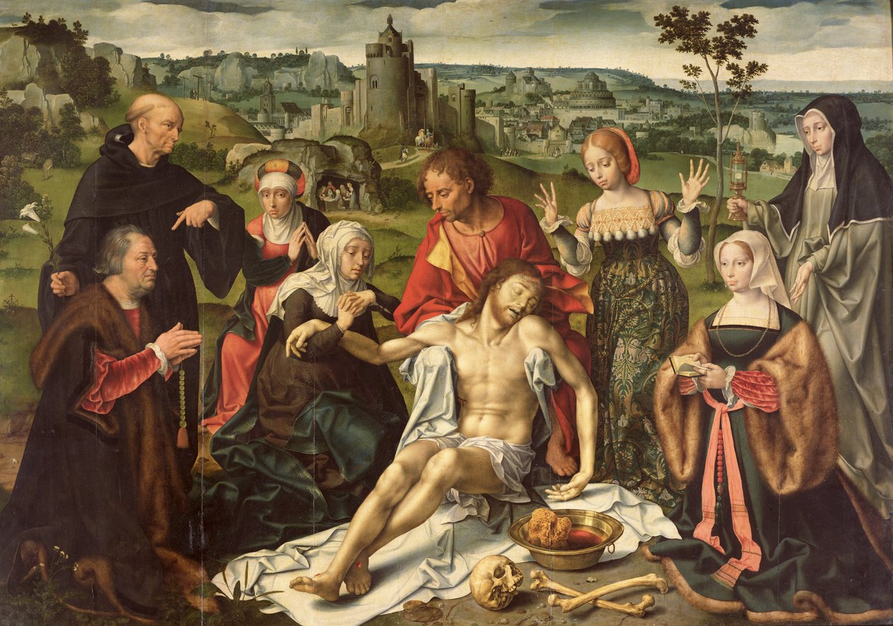 The Lamentation of Christ, central panel från en altartavla av Joos van Cleve