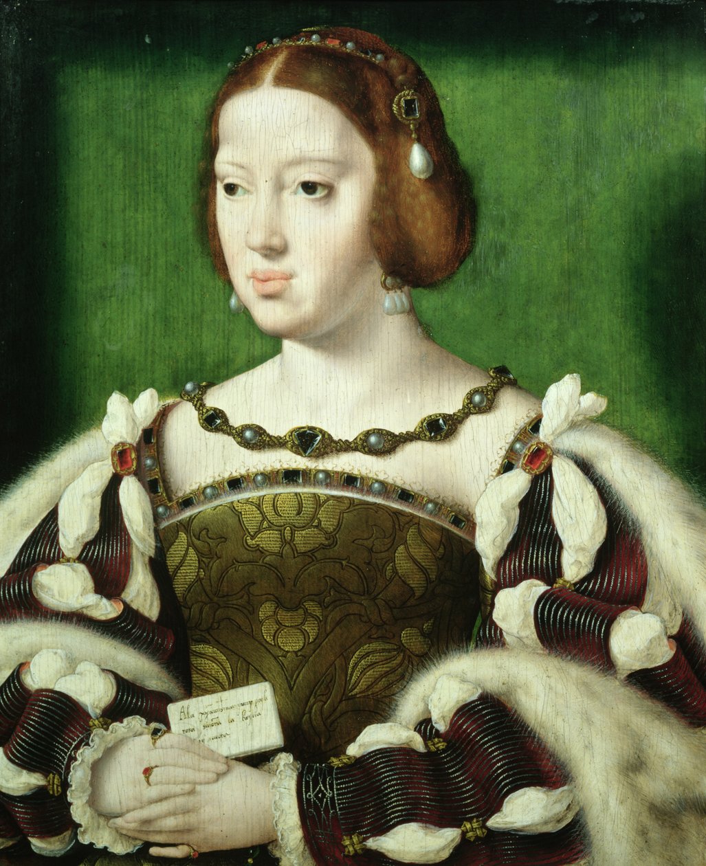 Drottning Eleanor av Frankrike (tempera på panel) av Joos van Cleve