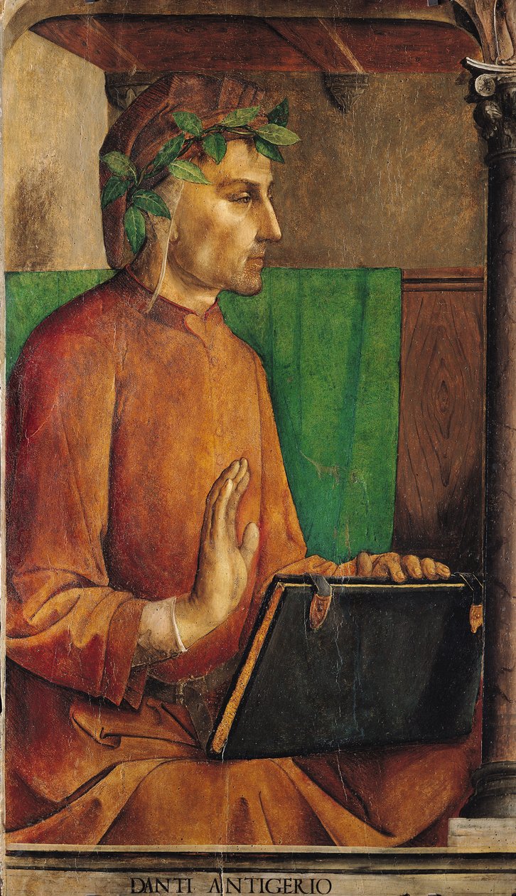 Porträtt av Dante Alighieri (1265-1321), ca 1475 av Joos van Gent