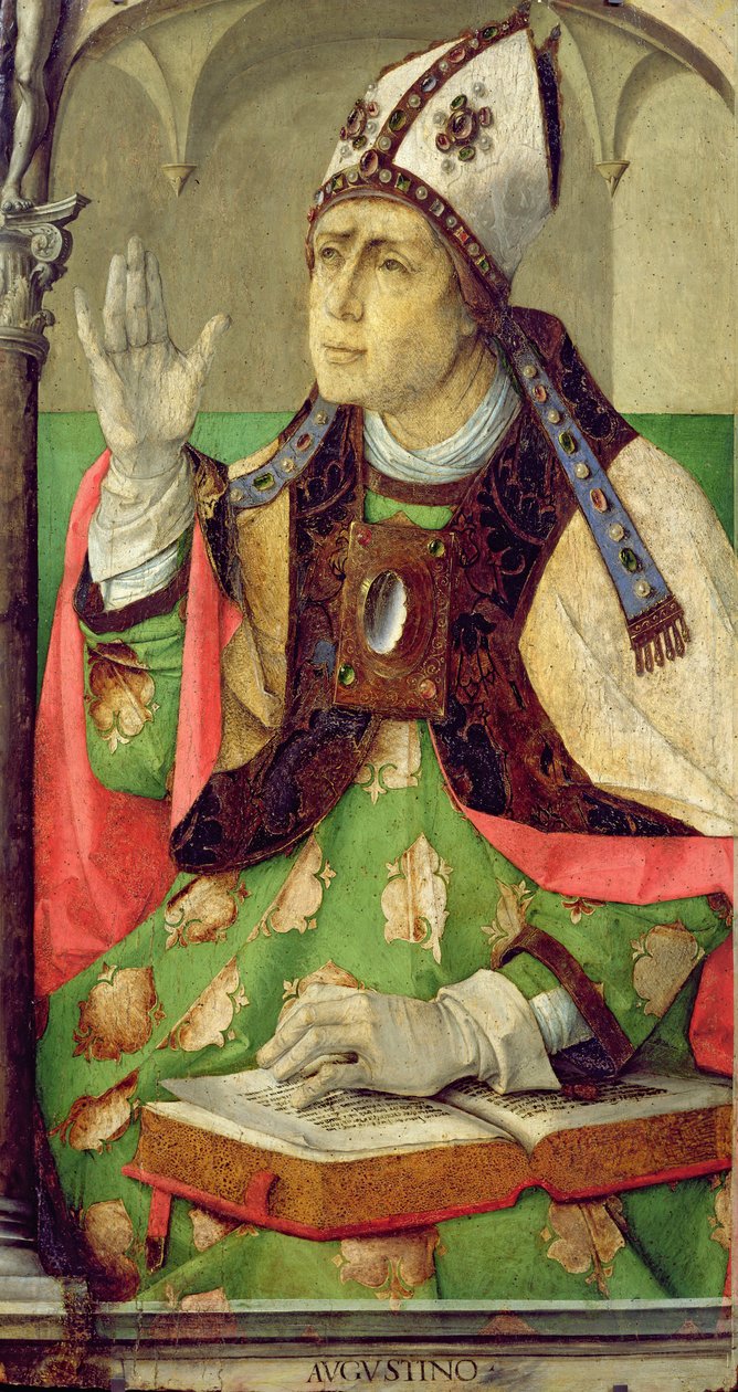 Porträtt av St. Augustine, ca 1475 av Joos van Gent