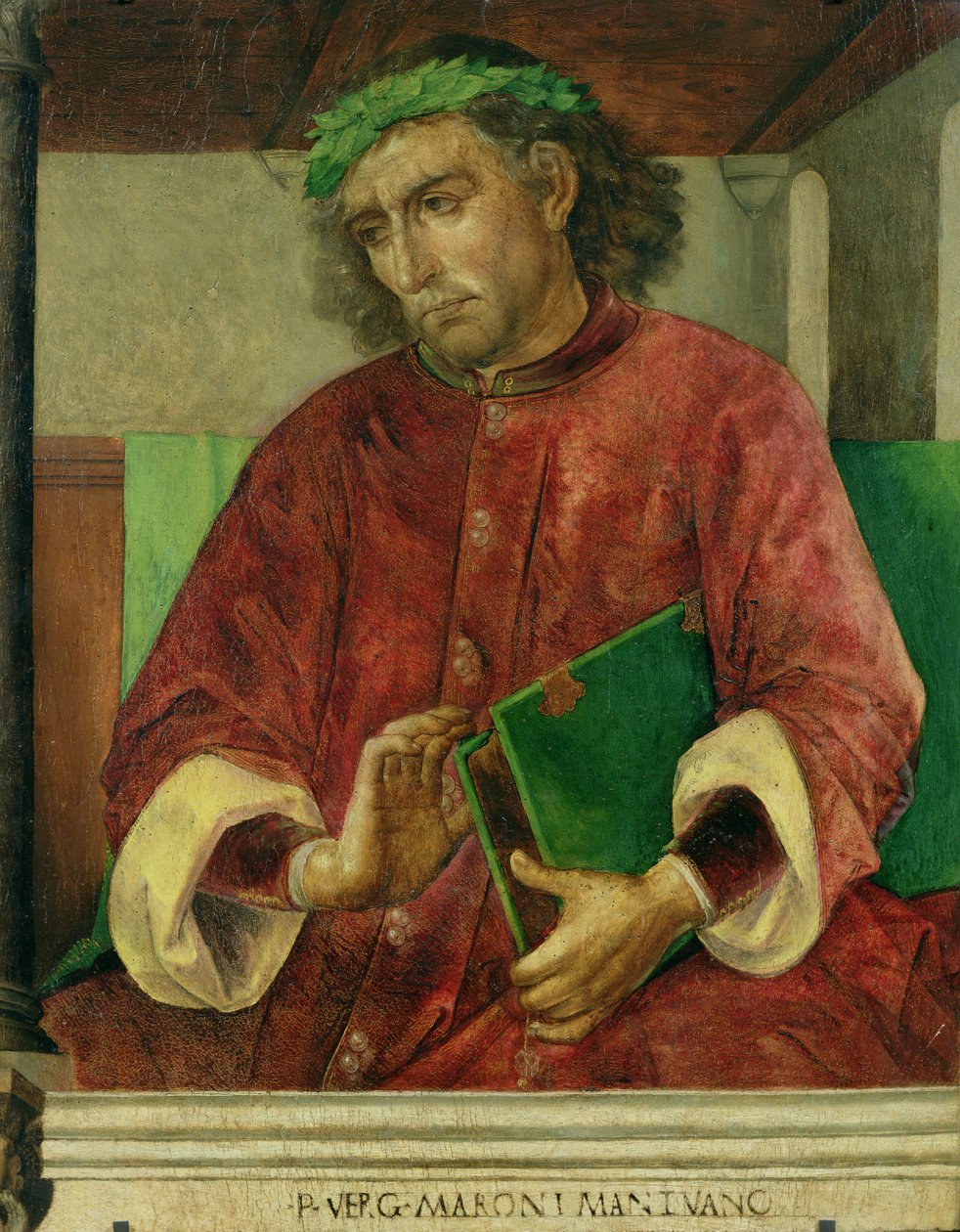 Porträtt av Vergilius (70-19 f.Kr.), c.1475 av Joos van Gent