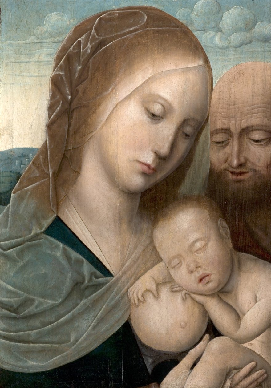 Jungfru och barn med St Joseph, 1500-50 av Joos van and workshop Cleve