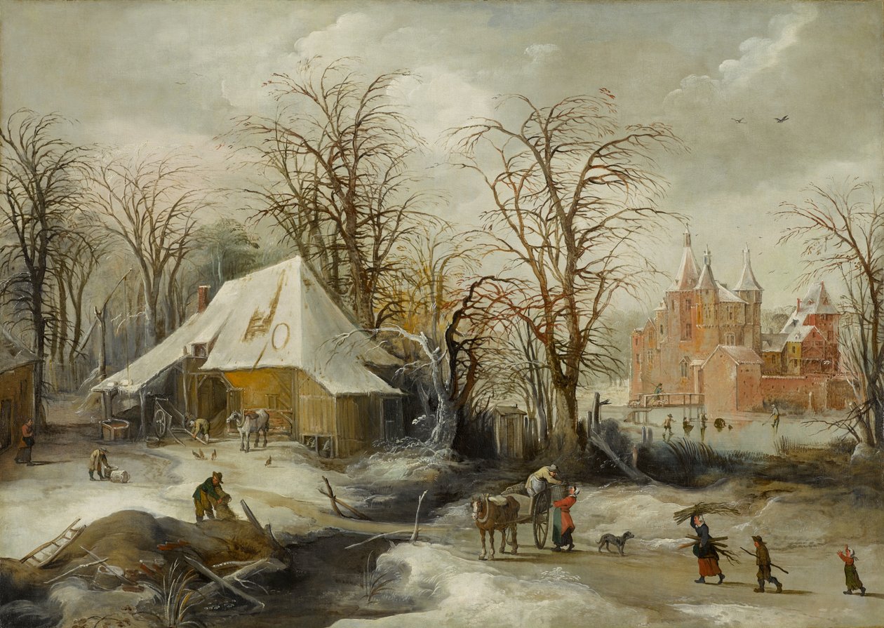 Vinterlandskap, cirka 1625-1630 (olja på duk) av Joos or Josse de The Younger Momper
