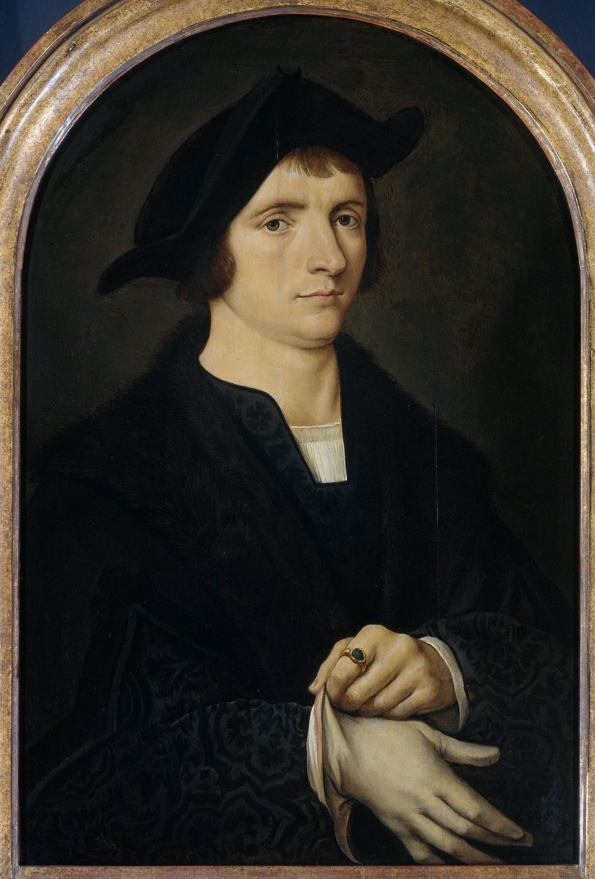 Porträtt av Joris Vezeleer av Joos van Cleve (copy after)