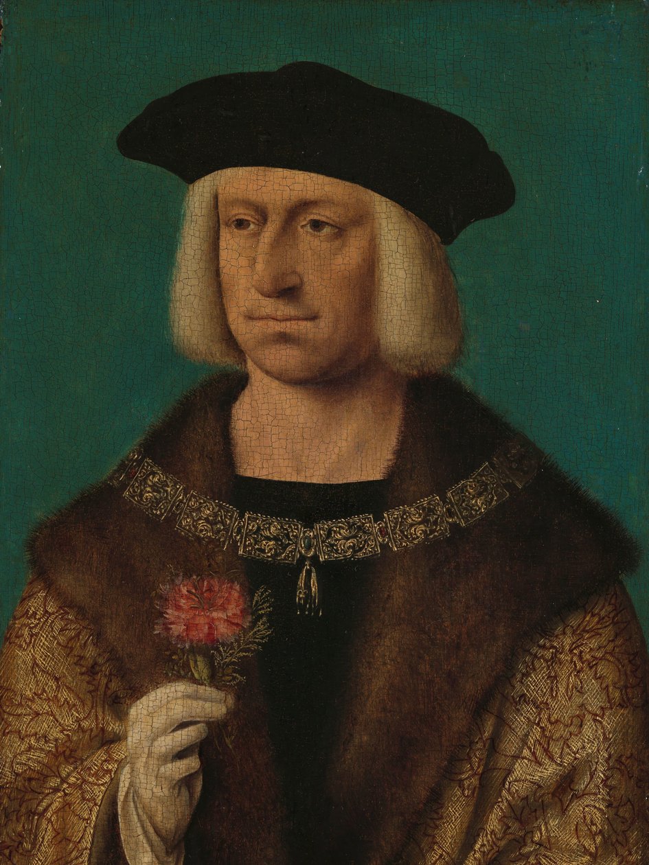 Porträtt av Maximilian I (1459-1519) Maximilian I (1459-1519), kejsare av det heliga romerska riket av Joos van Cleve (workshop of)