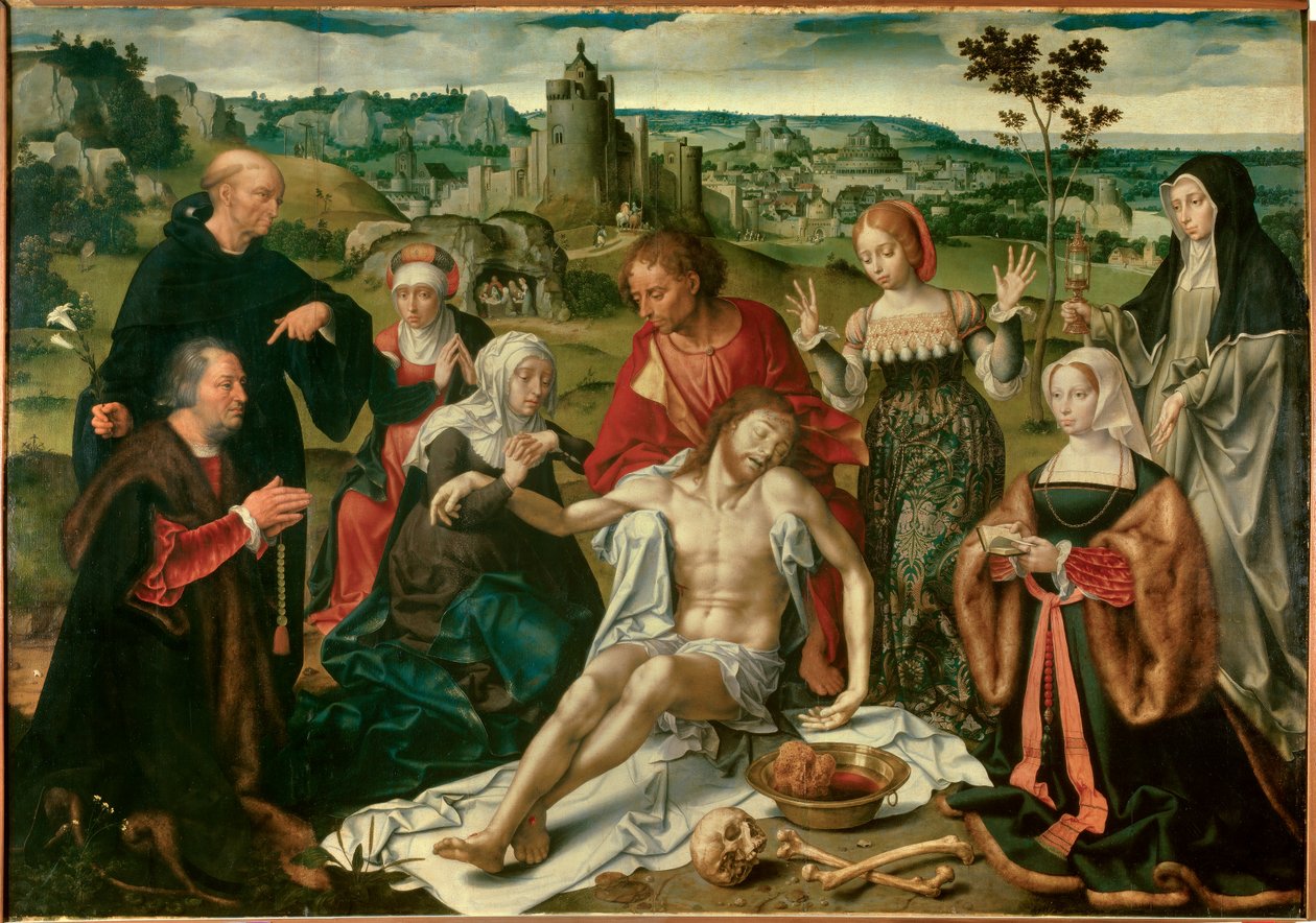 Altartavla över Kristi beklagande. Holländsk målning av Joos Van Cleve (1485-1540) av Joos van Cleve