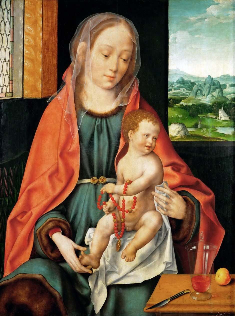 Tidig nederländsk konst: The Virgin and Child par Cleve, Joos van (ca 1485-1540), ca 1530. Olja på trä, 74,3x56. Konsthistoriska museet, Vienne av Joos van Cleve