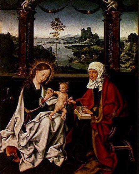 Madonna och barn och St. Anne av Joos van Cleve