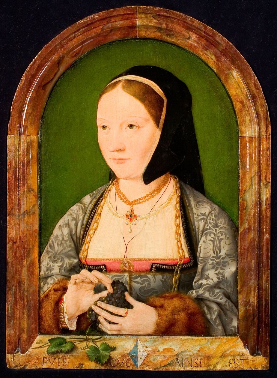 Porträtt av Agniete van den Rijne av Joos van Cleve