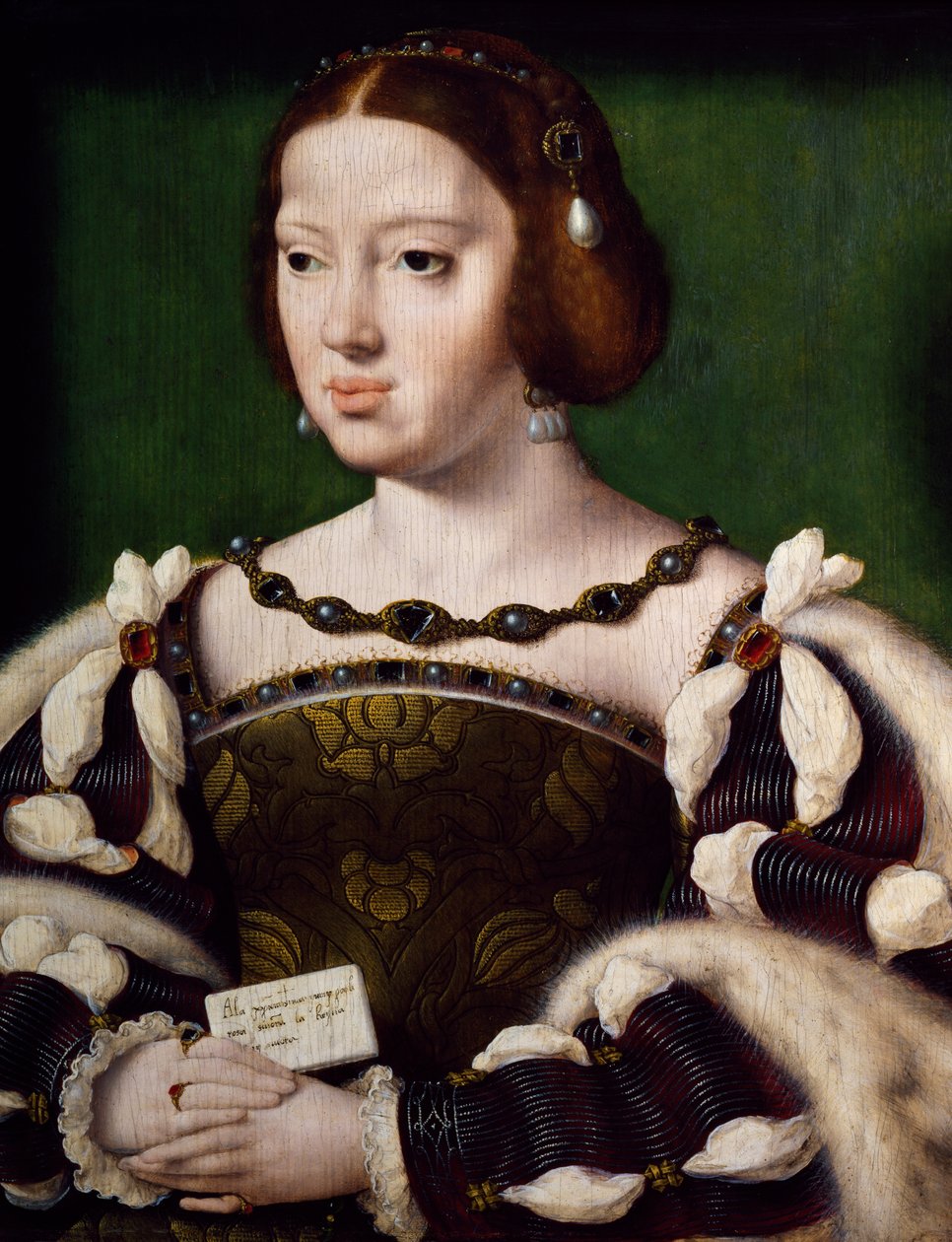Porträtt av Eleonora av Österrike, drottning av Portugal och Frankrike av Joos van Cleve