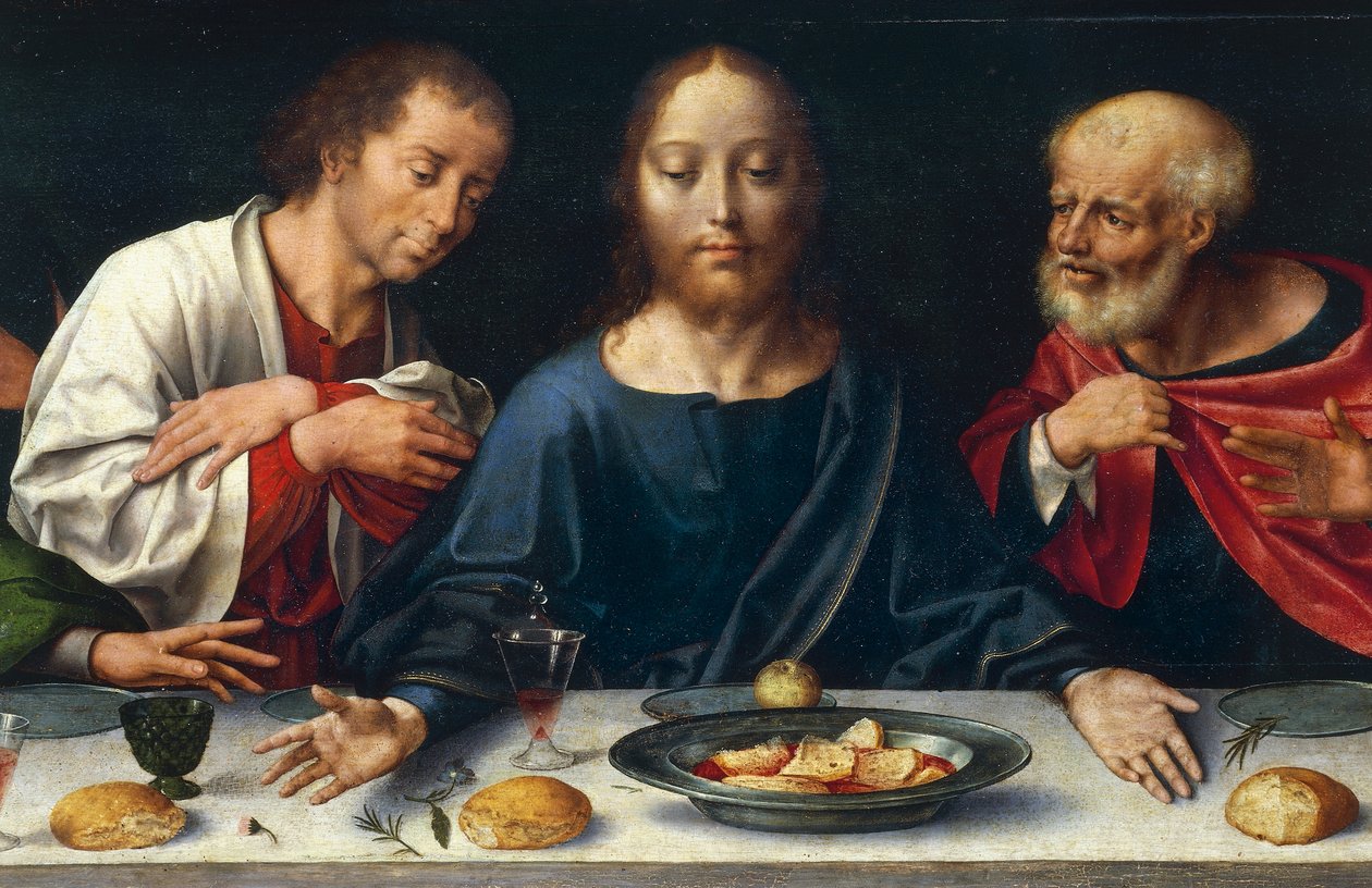 Den sista måltiden, Kristus mellan Johannes och Petrus av Joos van Cleve