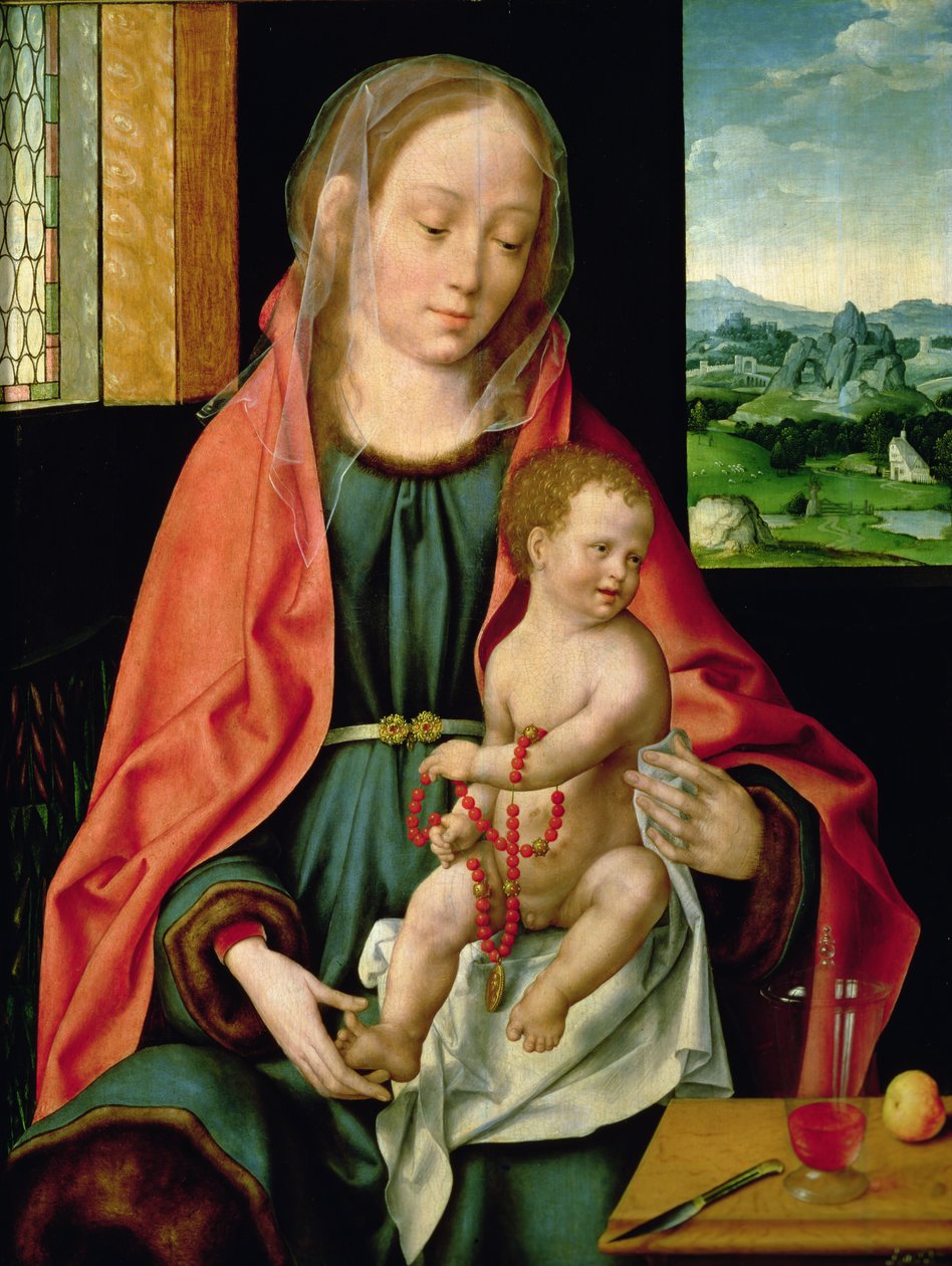 Virgin and Child, 1530 (panel) av Joos van Cleve