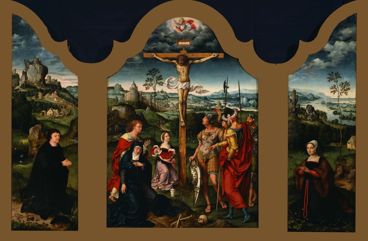 Triptyk: Kristi korsfästelse av Joos van Cleve
