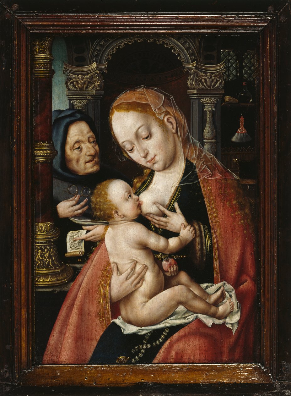Den heliga familjen, ca 1523-1530. av Joos van Cleve Circle of .
