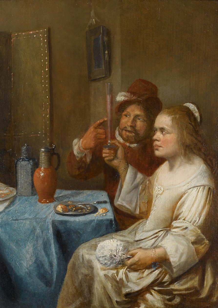 Ett par som dricker vin av Joos van Craesbeeck