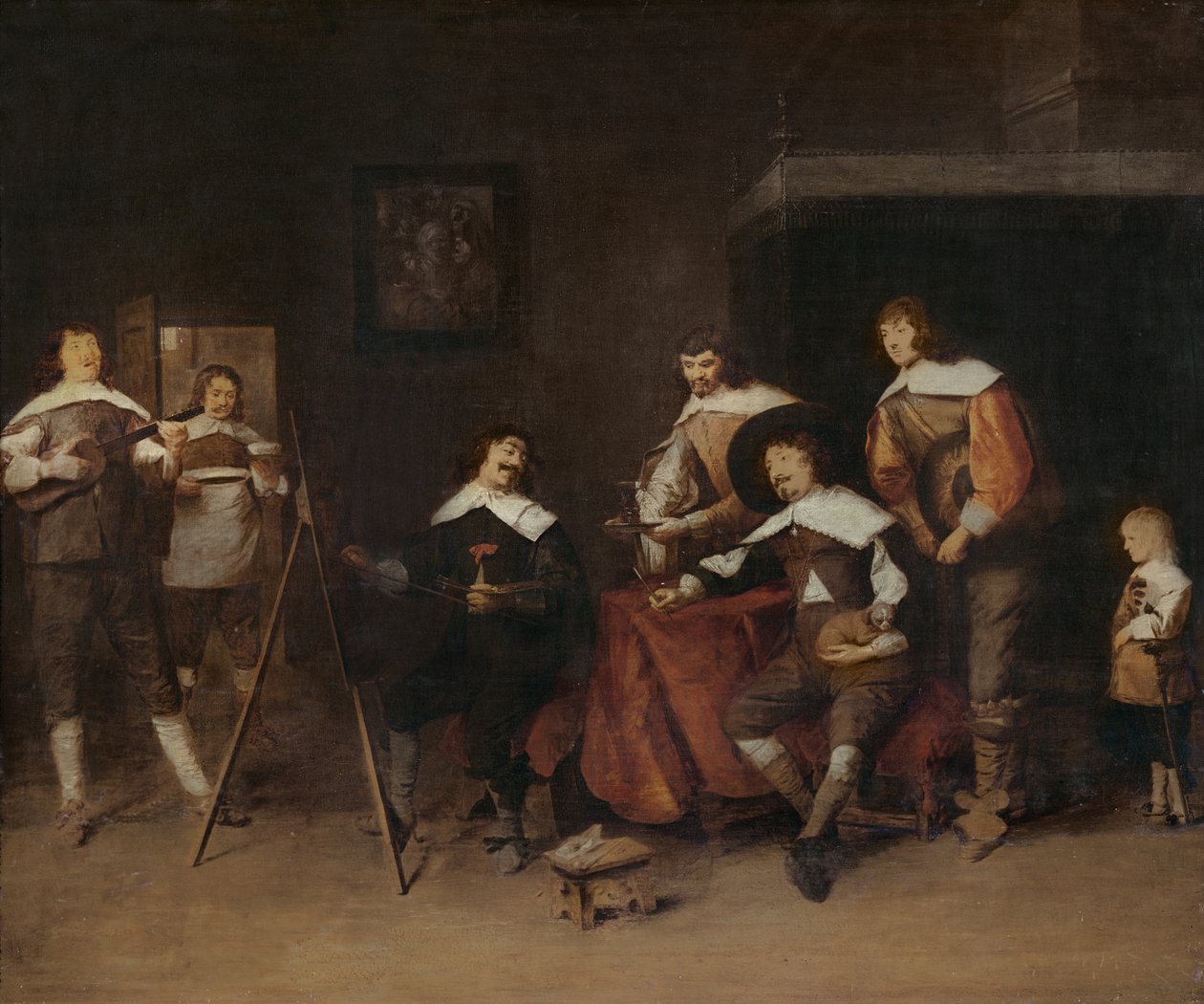 En konstnär som målar porträttet av en ung herre i Antwerpen av Joos van Craesbeeck