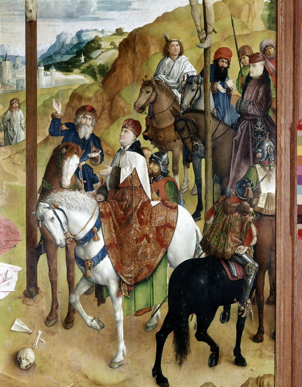 Triptyk över korsfästelsen av Gent av Joos van Gent (fl.1460 75)