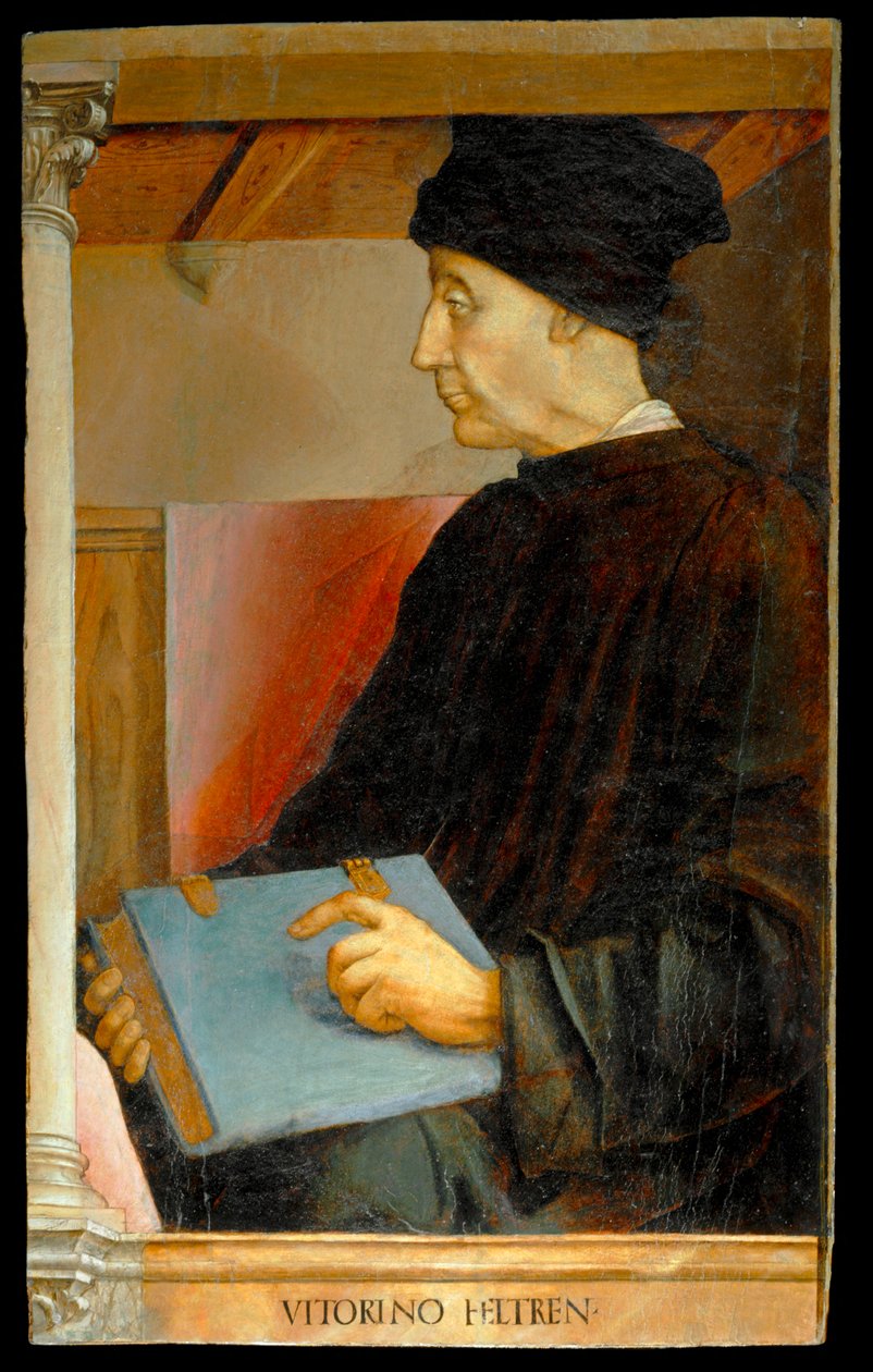Vittorino da Feltre, italiensk humanist och lärare ... av Joos van Gent (fl.1460 75)