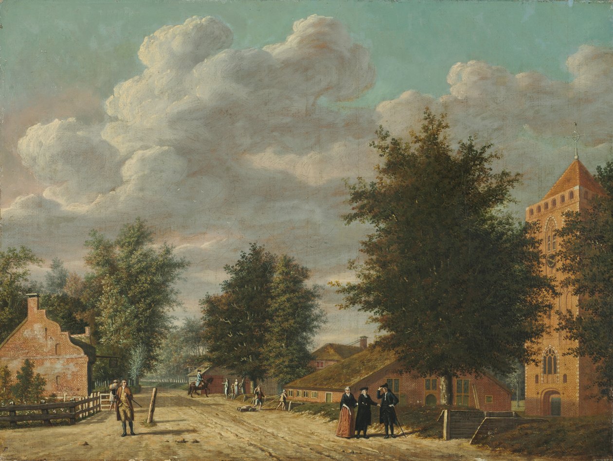 Utsikt över byn Eemnes, 1778. av Jordanus Hoorn