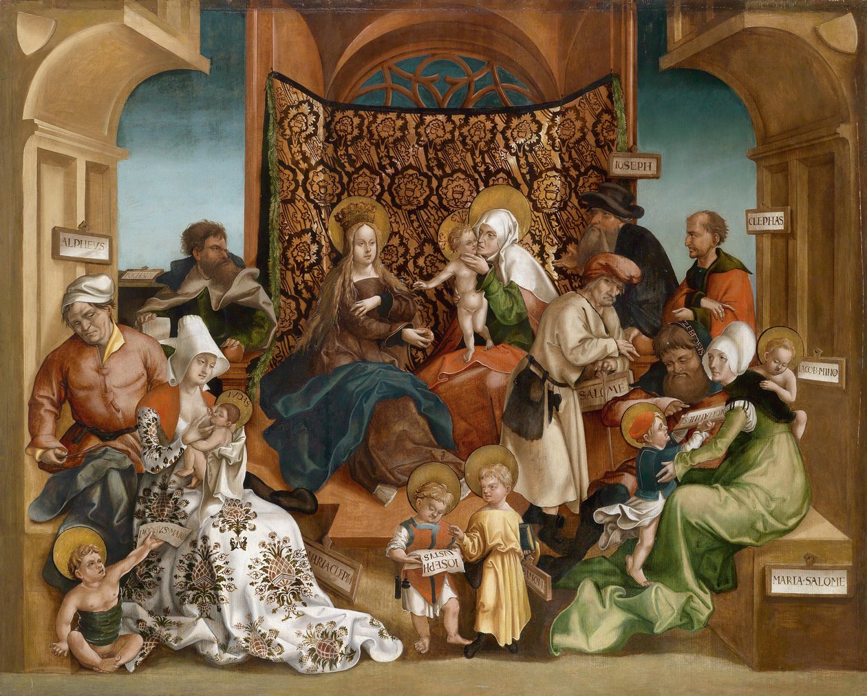 Sainte Parente (hela Marias familj) - Den heliga släktskapet - Målning av Jorg (Joerg) Breu, den yngre (1510-1547) - Olja på trä - 106x132,5 - Privat samling av Jorg II Breu