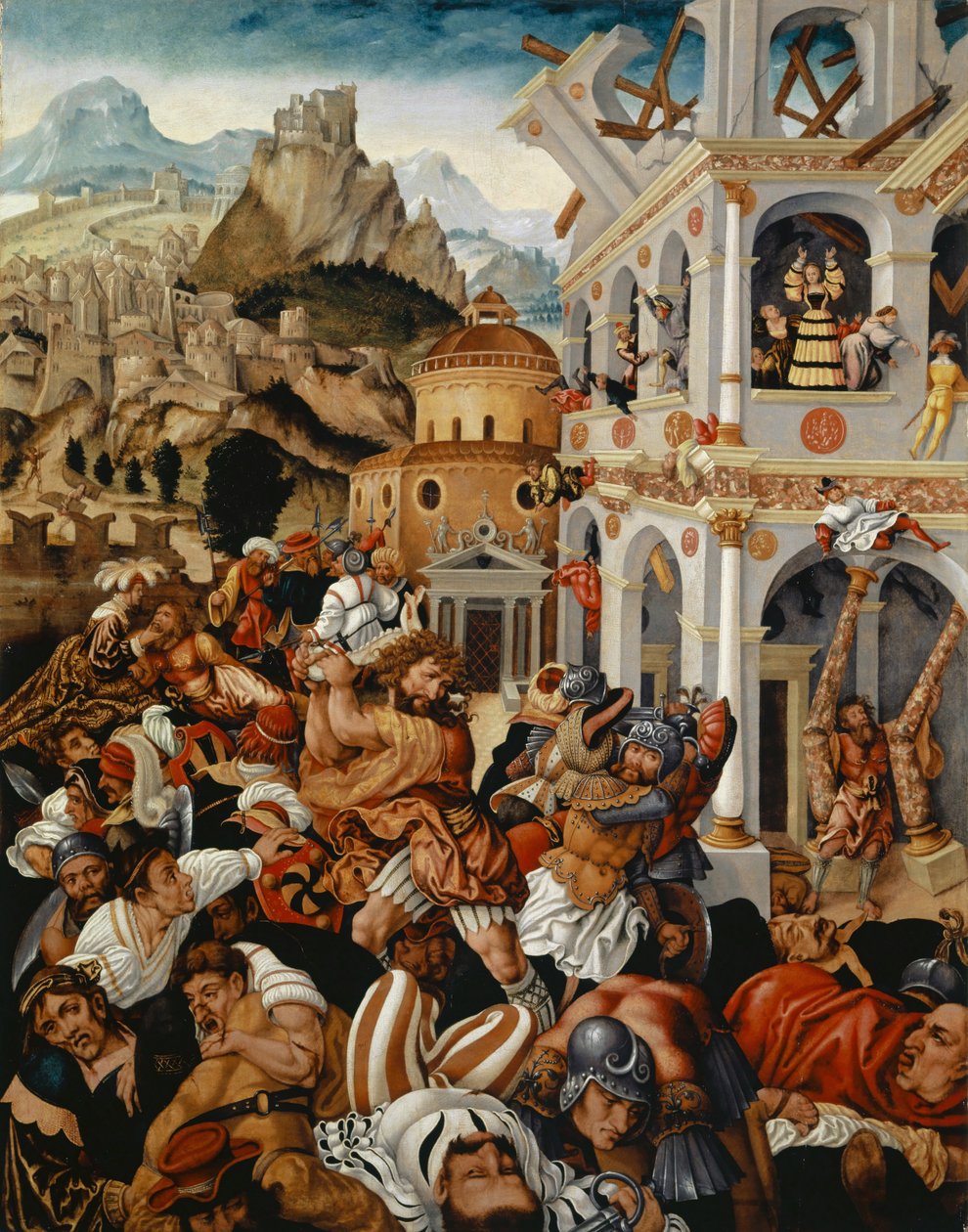 Berättelsen om Simson, ca 1525-1530 (olja på panel) av Jorg I Breu