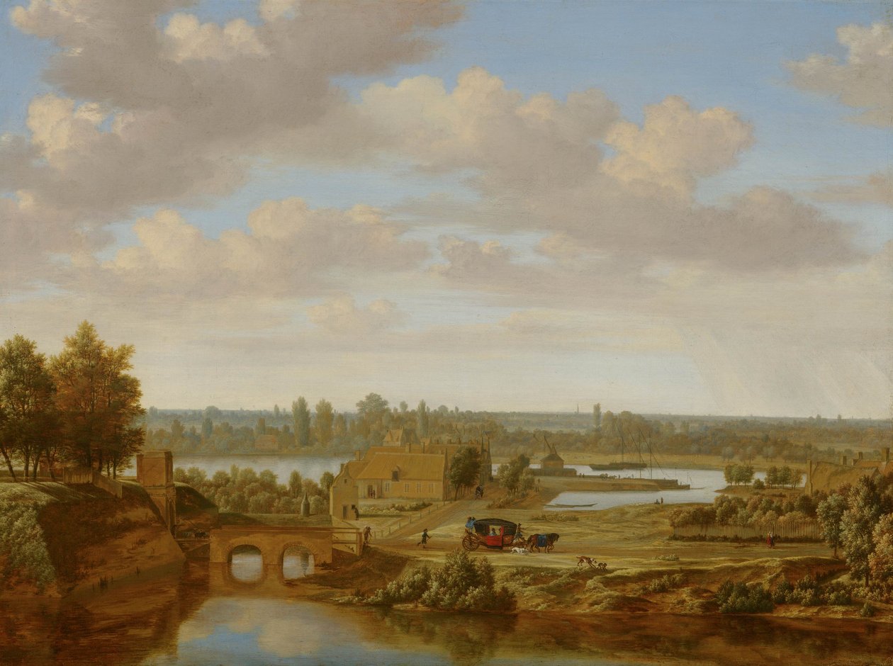 Panorama nära Arnhem med Rijnpoort av Joris van der Haagen or Hagen