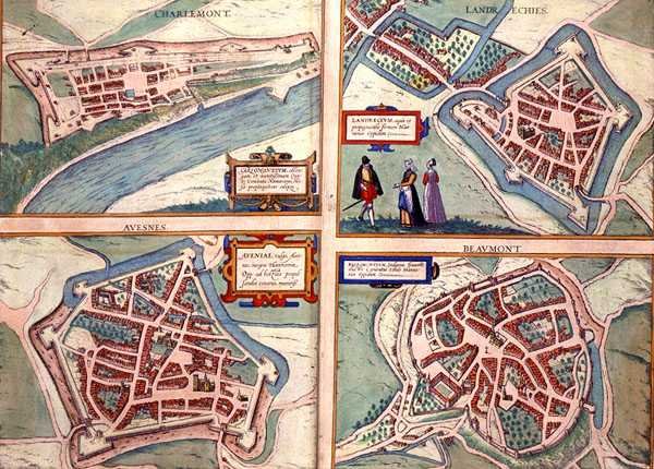Kartor över Charlemont, Landrechies, Avesnes och Beaumont, från 