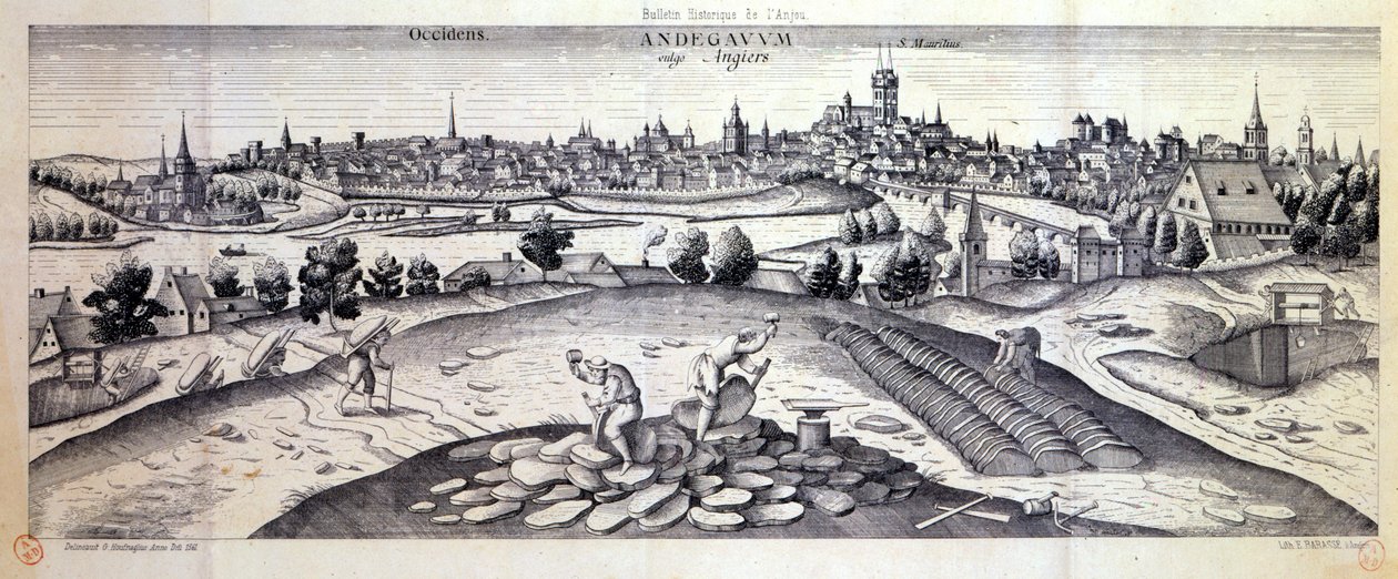 Et Skiferbrud i Angers, 1561 swed av Joris Hoefnagel