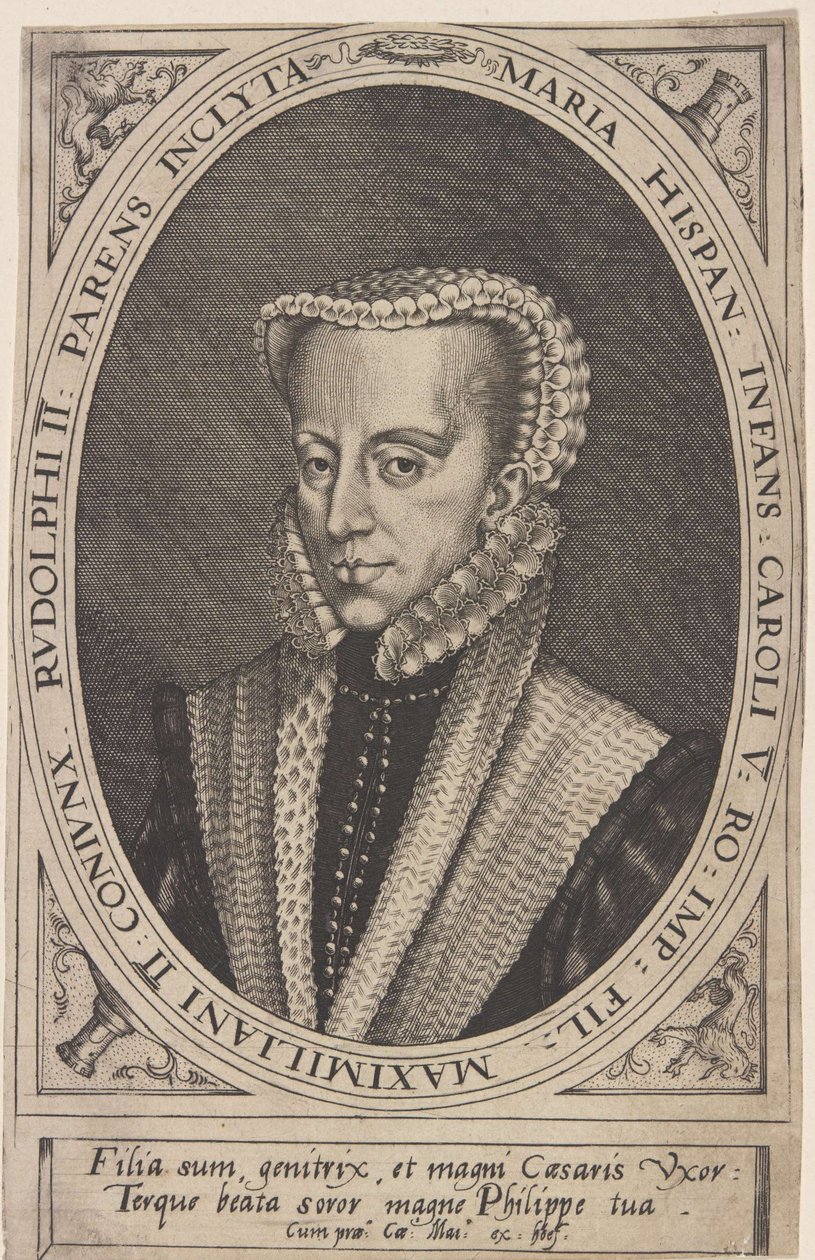 Georg Hoefnagel - Maria av Österrike, tysk-romersk kejsarinna av Joris Hoefnagel