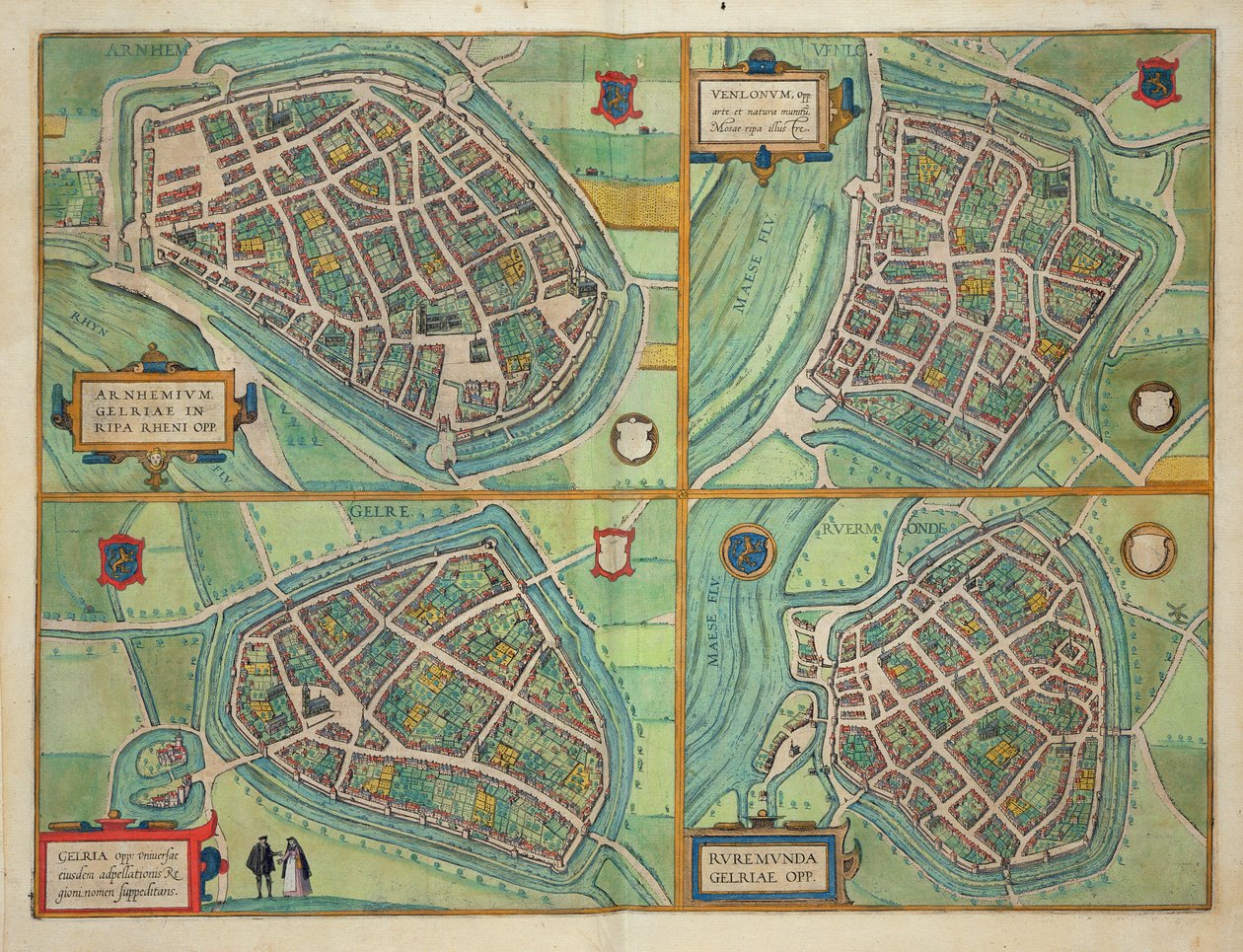 Karta över Arnhem, Velmo, Gelre och Ruerm, från 